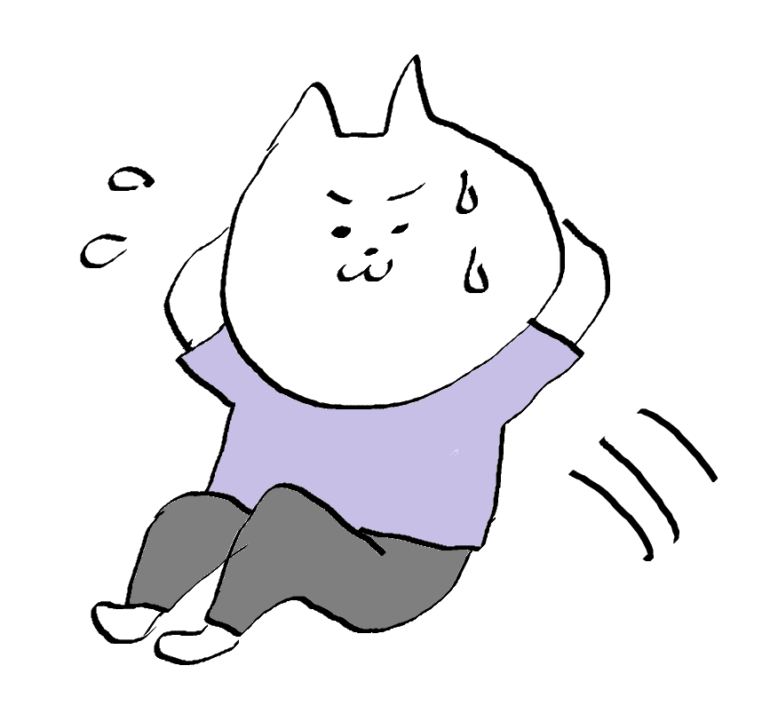 腹筋をする主婦の絵